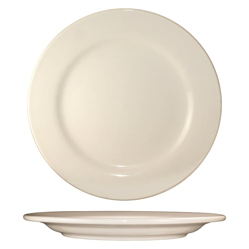 Roma 9in Plate, American White, Rolled Edge Stoneware